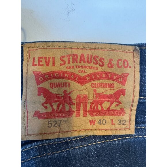 NWT Levis Mens 527 W40 L32 Dark Wash Slim Bootcut Jeans - Picture 3 of 15